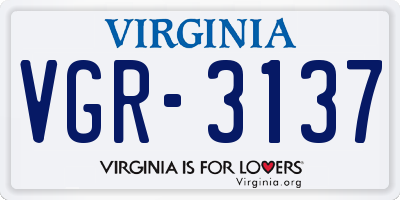 VA license plate VGR3137