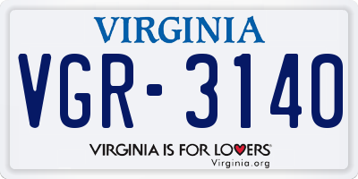 VA license plate VGR3140