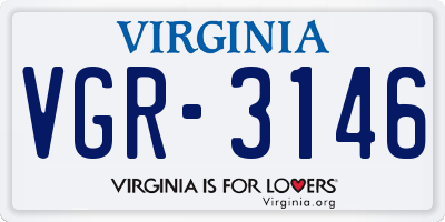 VA license plate VGR3146