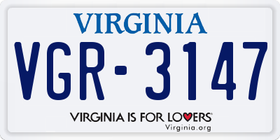 VA license plate VGR3147