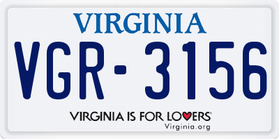 VA license plate VGR3156