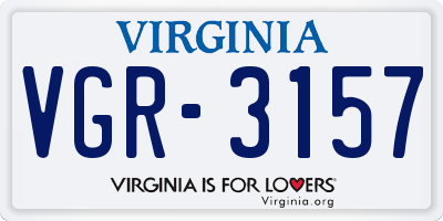 VA license plate VGR3157