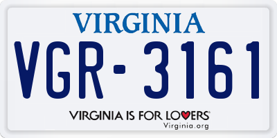 VA license plate VGR3161