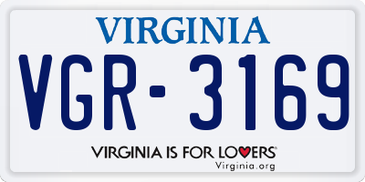 VA license plate VGR3169