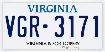 VA license plate VGR3171