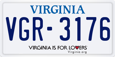 VA license plate VGR3176