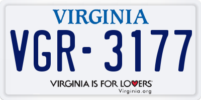 VA license plate VGR3177