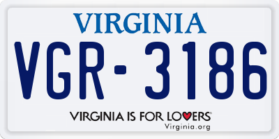 VA license plate VGR3186