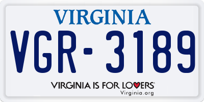VA license plate VGR3189