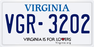 VA license plate VGR3202