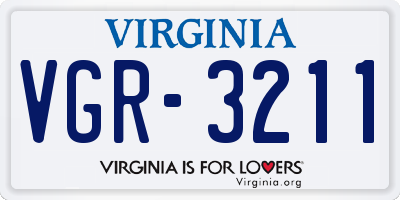 VA license plate VGR3211