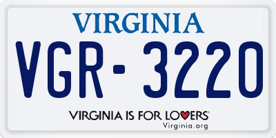 VA license plate VGR3220