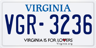 VA license plate VGR3236