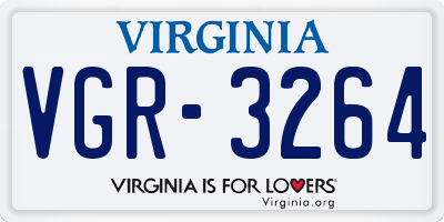 VA license plate VGR3264