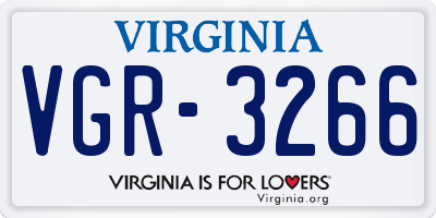 VA license plate VGR3266