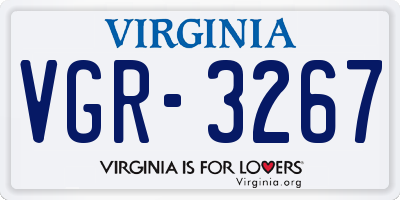 VA license plate VGR3267