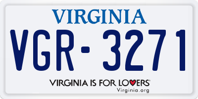 VA license plate VGR3271