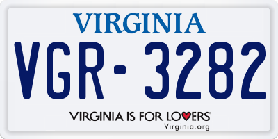 VA license plate VGR3282