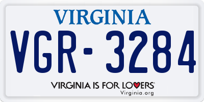VA license plate VGR3284