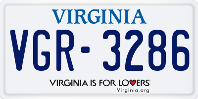 VA license plate VGR3286