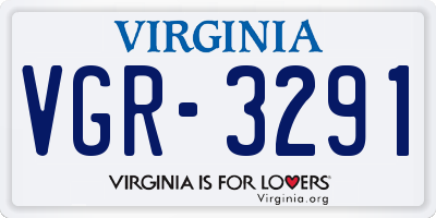 VA license plate VGR3291