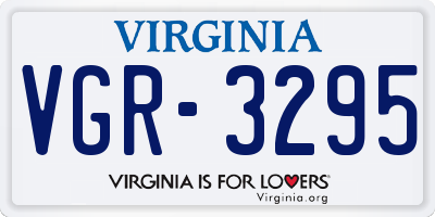 VA license plate VGR3295