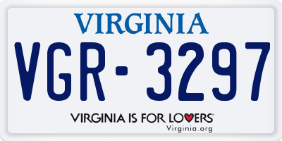 VA license plate VGR3297