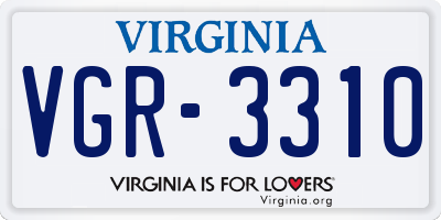 VA license plate VGR3310