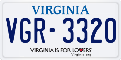 VA license plate VGR3320