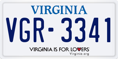 VA license plate VGR3341