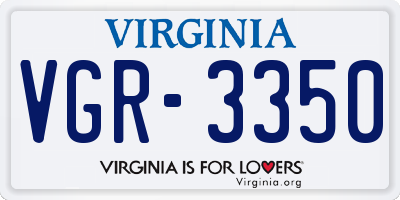 VA license plate VGR3350