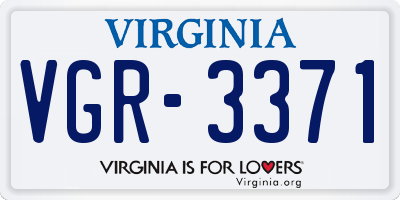 VA license plate VGR3371