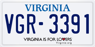 VA license plate VGR3391
