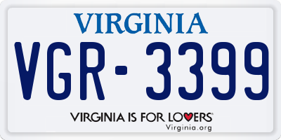 VA license plate VGR3399
