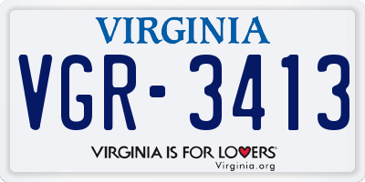 VA license plate VGR3413
