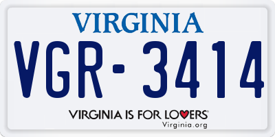VA license plate VGR3414