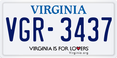 VA license plate VGR3437