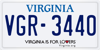 VA license plate VGR3440
