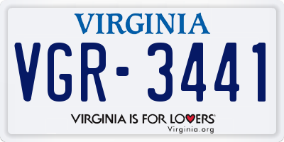 VA license plate VGR3441
