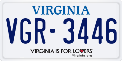 VA license plate VGR3446