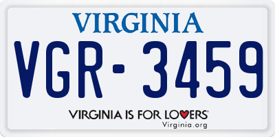 VA license plate VGR3459