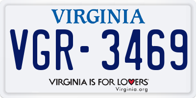 VA license plate VGR3469