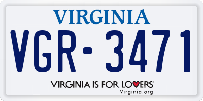 VA license plate VGR3471