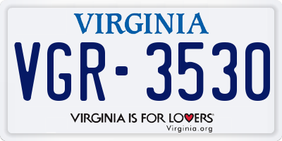 VA license plate VGR3530