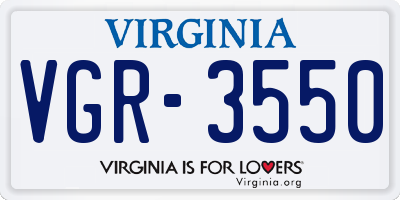 VA license plate VGR3550