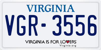 VA license plate VGR3556