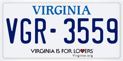 VA license plate VGR3559