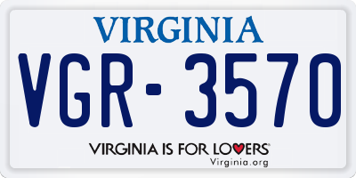 VA license plate VGR3570