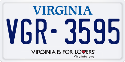 VA license plate VGR3595