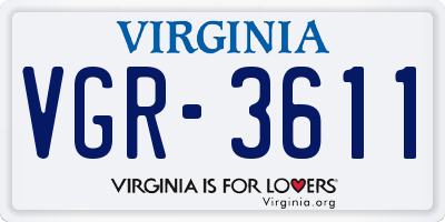 VA license plate VGR3611